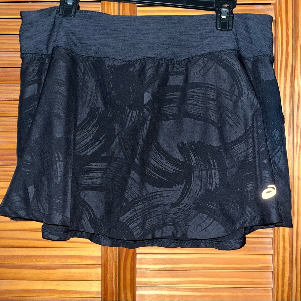 Asics Black Pull On Elastic Waist Skort Size XL